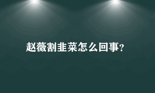 赵薇割韭菜怎么回事？