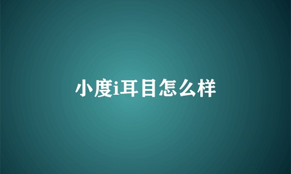 小度i耳目怎么样