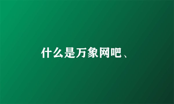 什么是万象网吧、