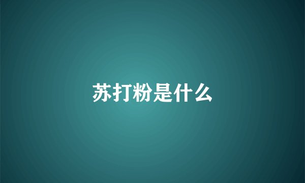 苏打粉是什么