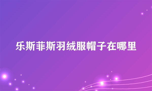 乐斯菲斯羽绒服帽子在哪里