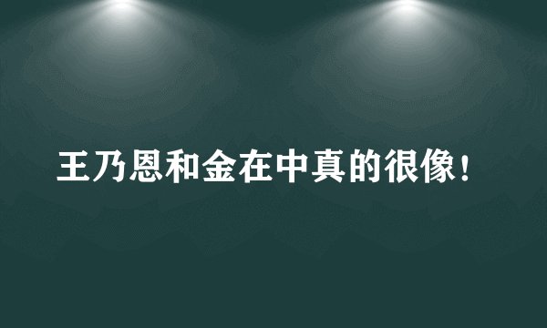 王乃恩和金在中真的很像！