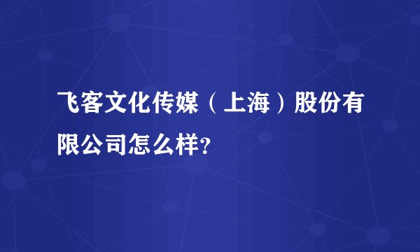 飞客文化传媒（上海）股份有限公司怎么样？