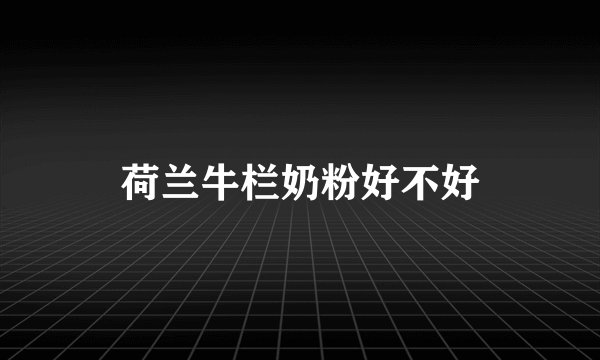 荷兰牛栏奶粉好不好