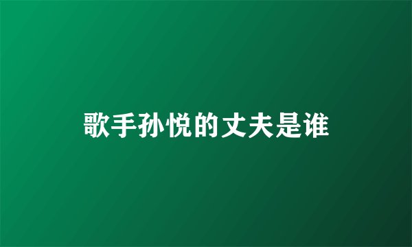 歌手孙悦的丈夫是谁