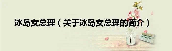 冰岛女总理（关于冰岛女总理的简介）