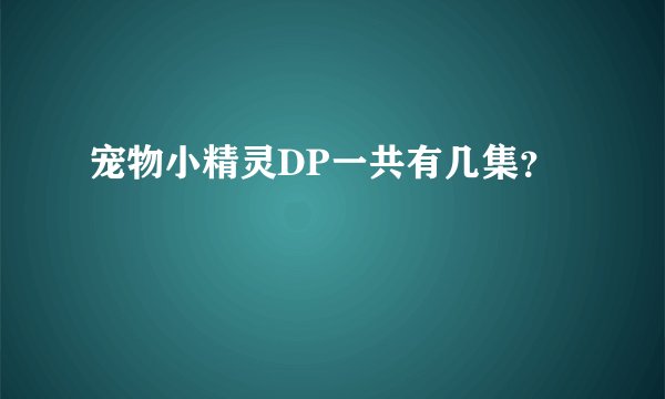 宠物小精灵DP一共有几集?