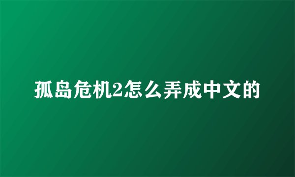 孤岛危机2怎么弄成中文的