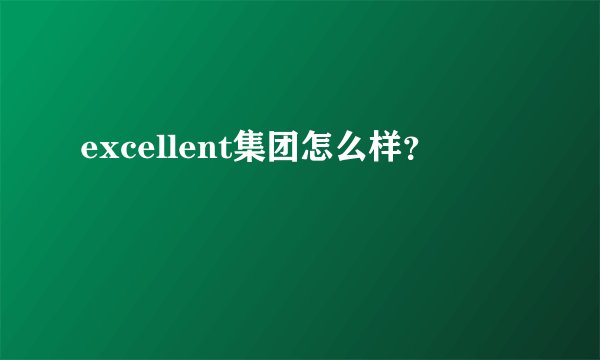 excellent集团怎么样？