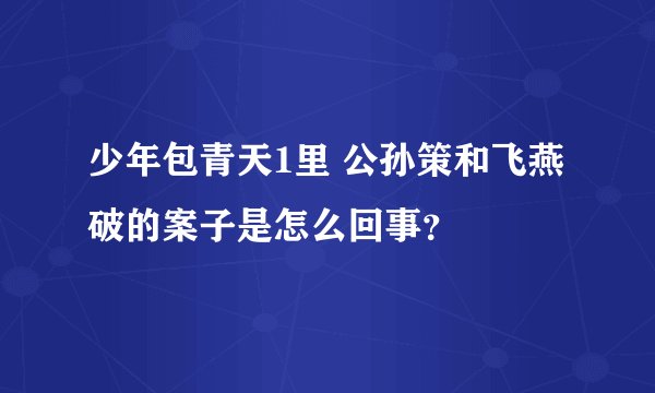 少年包青天1里 公孙策和飞燕破的案子是怎么回事?
