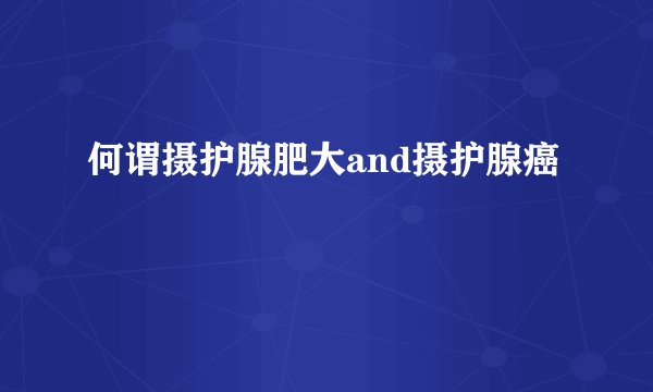 何谓摄护腺肥大and摄护腺癌