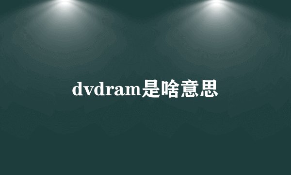 dvdram是啥意思