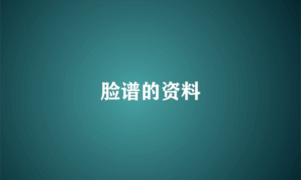 脸谱的资料