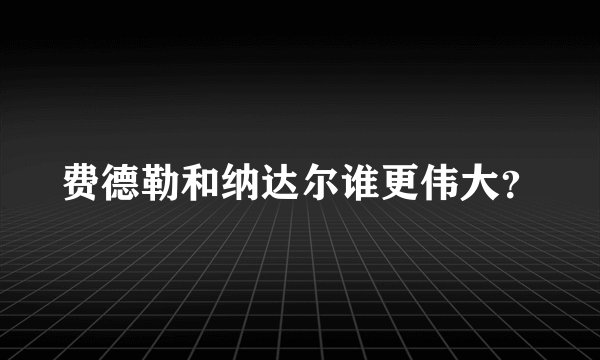 费德勒和纳达尔谁更伟大？