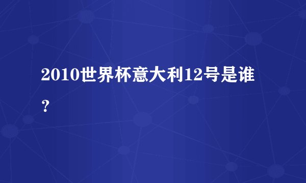 2010世界杯意大利12号是谁？