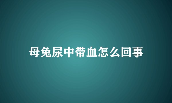 母兔尿中带血怎么回事