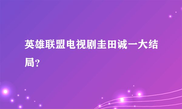 英雄联盟电视剧圭田诚一大结局？