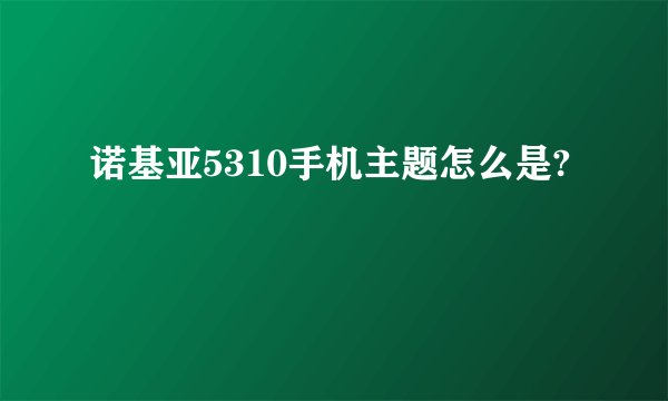 诺基亚5310手机主题怎么是?