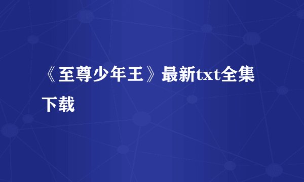 《至尊少年王》最新txt全集下载