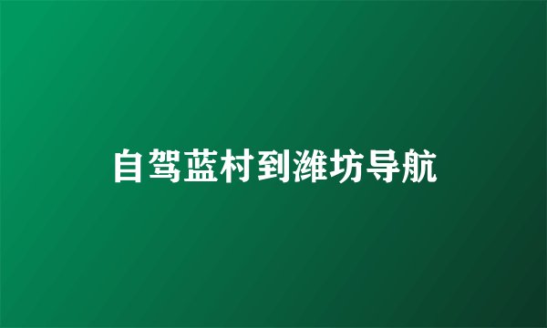 自驾蓝村到潍坊导航