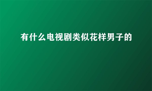 有什么电视剧类似花样男子的