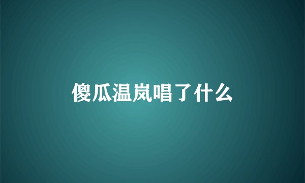 傻瓜温岚唱了什么
