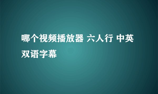 哪个视频播放器 六人行 中英双语字幕