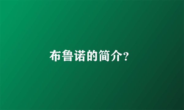 布鲁诺的简介？