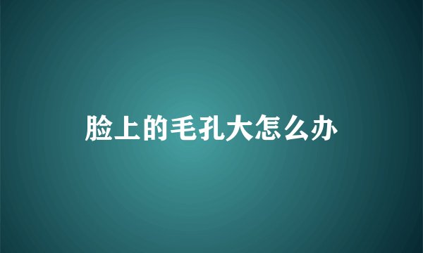 脸上的毛孔大怎么办