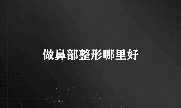 做鼻部整形哪里好