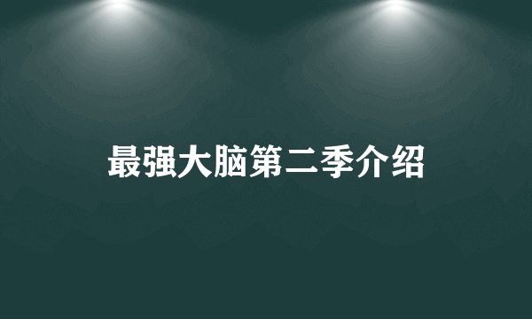 最强大脑第二季介绍