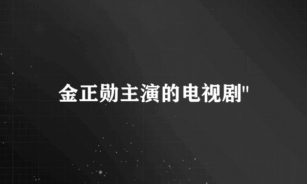 金正勋主演的电视剧