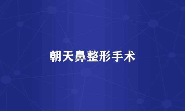 朝天鼻整形手术