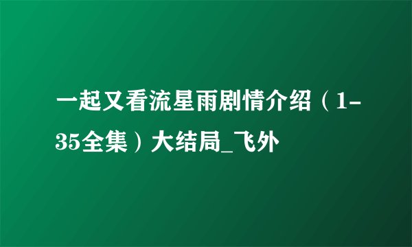 一起又看流星雨剧情介绍（1-35全集）大结局_飞外