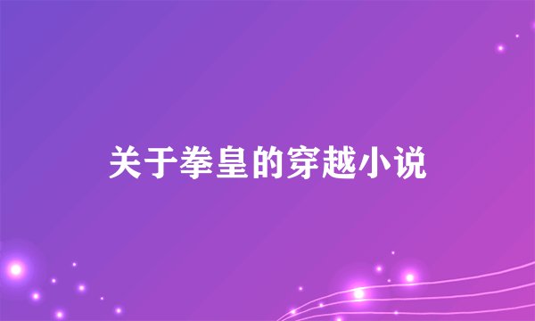 关于拳皇的穿越小说