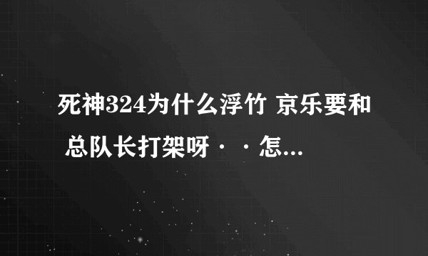 死神324为什么浮竹 京乐要和 总队长打架呀··怎么看不明白了呢