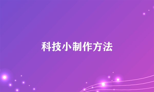 科技小制作方法