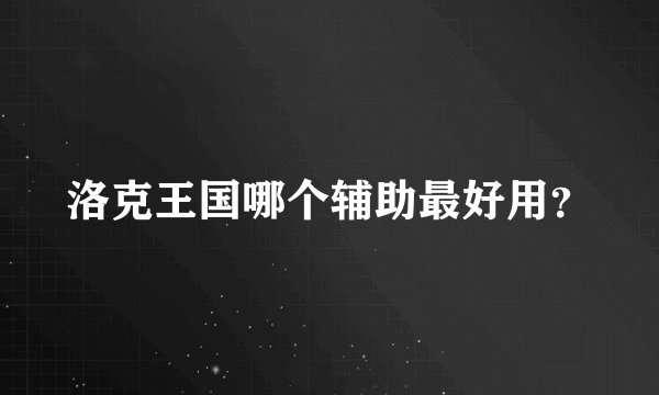 洛克王国哪个辅助最好用？