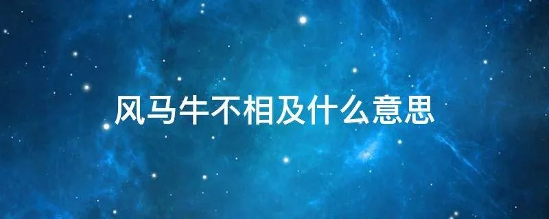 风马牛不相及什么意思