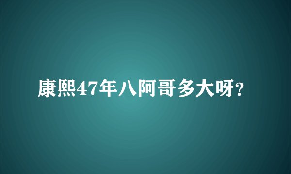 康熙47年八阿哥多大呀？