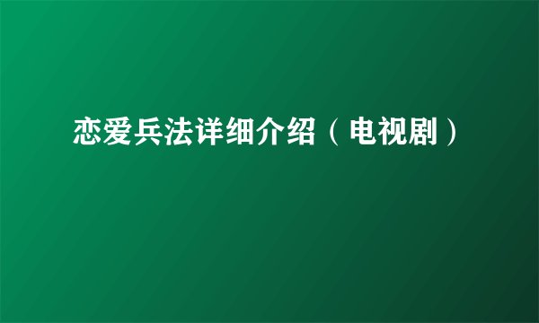 恋爱兵法详细介绍（电视剧）