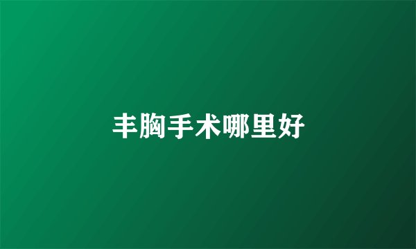 丰胸手术哪里好