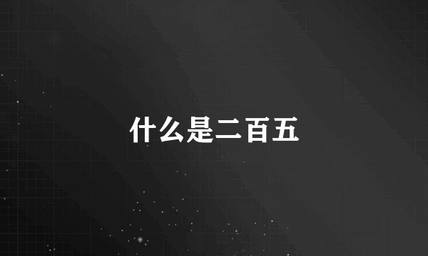 什么是二百五