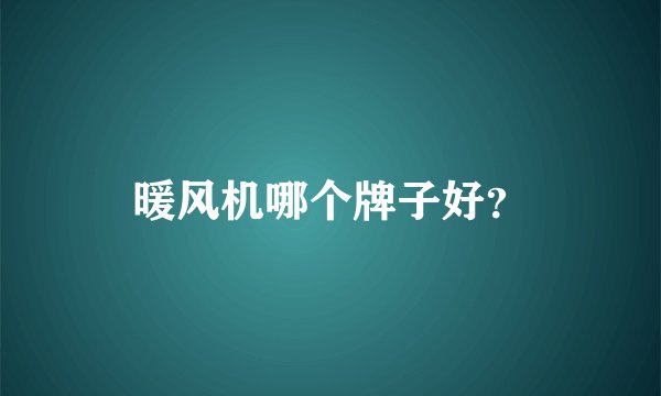 暖风机哪个牌子好？