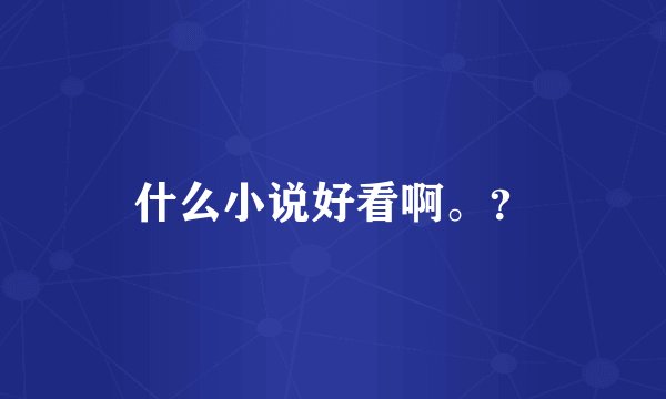 什么小说好看啊。？