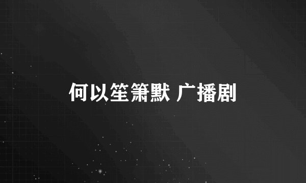 何以笙箫默 广播剧