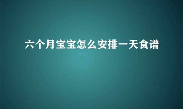 六个月宝宝怎么安排一天食谱