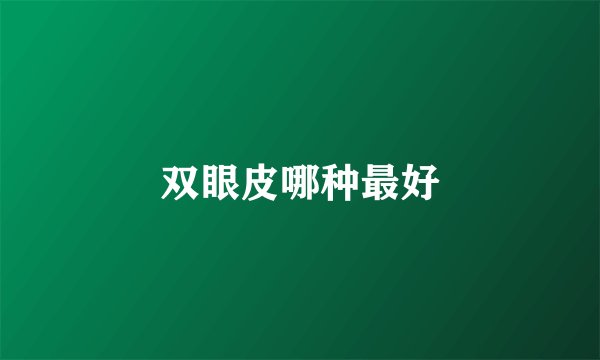 双眼皮哪种最好