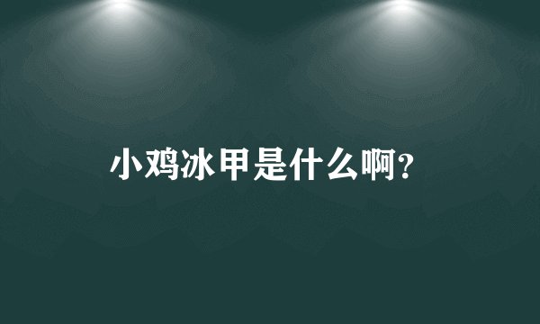小鸡冰甲是什么啊？