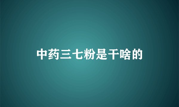 中药三七粉是干啥的